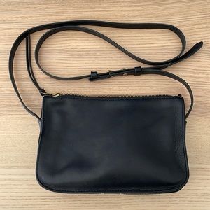 MADEWELL the simple crossbody bag black vegetable-tanned vachetta leather